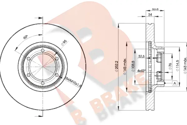 Disque de frein R BRAKE 78RBD21367