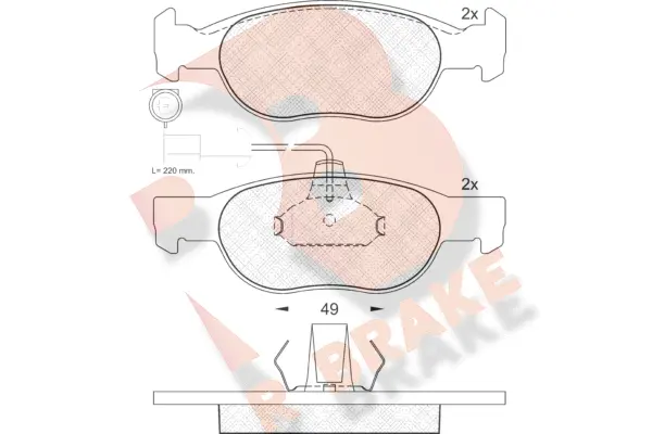 Kit de plaquettes de frein, frein à disque R BRAKE RB1242