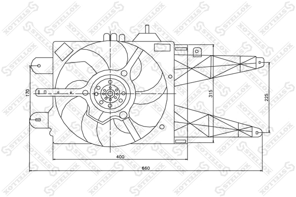 Ventilateur, refroidissement du moteur STELLOX 29-99311-SX
