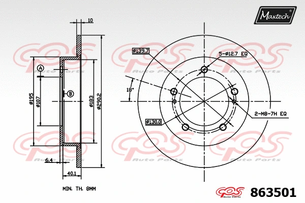 Disque de frein MAXTECH 863501