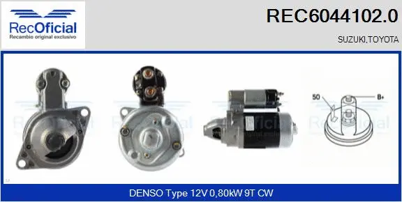Démarreur RECOFICIAL REC6044102.0