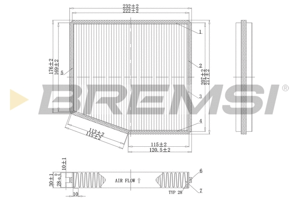 Filtre, air de l'habitacle BREMSI FC0187C