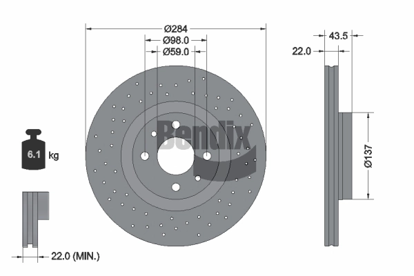 Disque de frein BENDIX Braking BDS2332