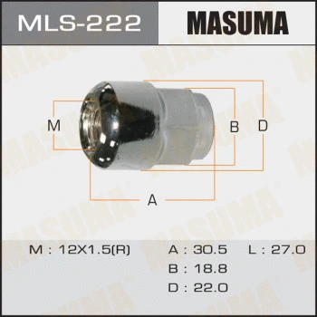 Écrou de roue MASUMA MLS-222