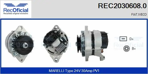 Alternateur RECOFICIAL REC2030608.0