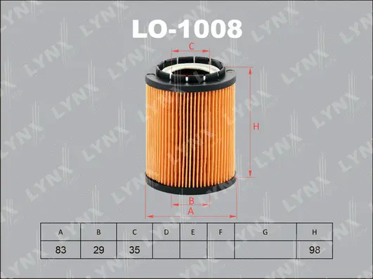 Filtre à huile LYNXAUTO LO-1008