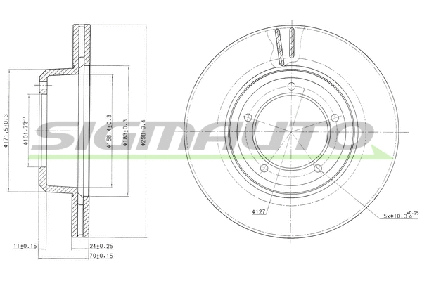 Disque de frein SIGMAUTO DBA262V