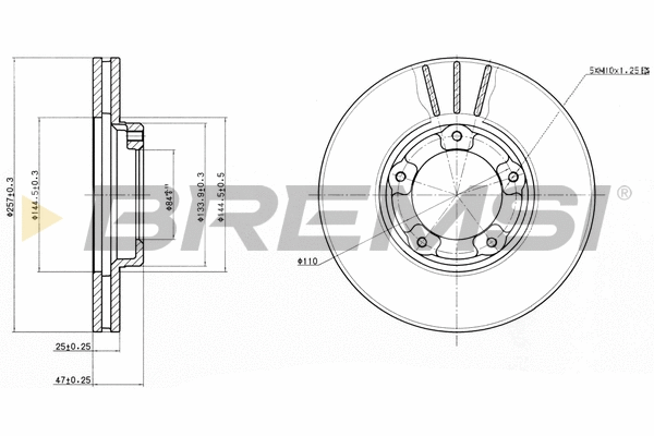 Disque de frein BREMSI CD6416V