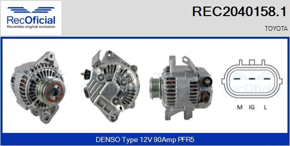 Alternateur RECOFICIAL REC2040158.1