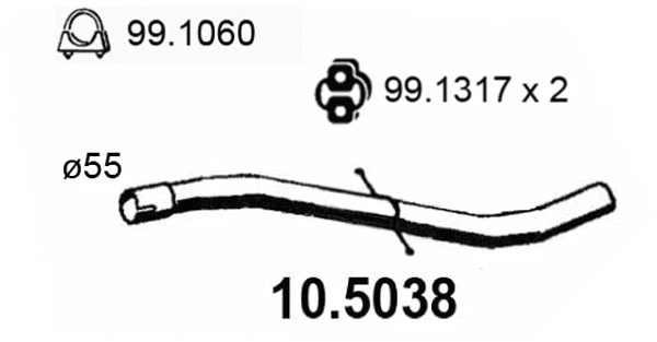Tuyau d'échappement ASSO 10.5038
