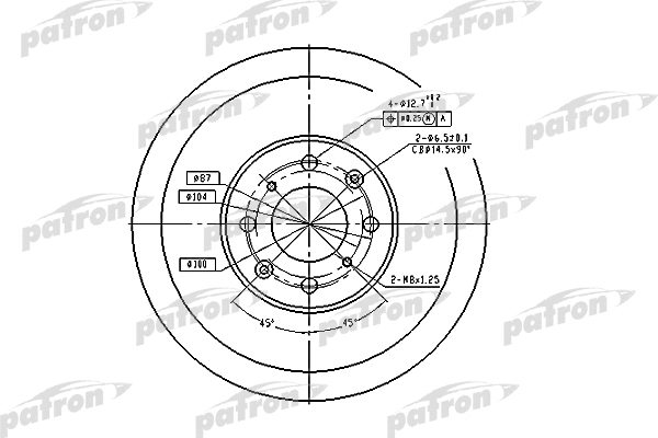Disque de frein PATRON PBD1436