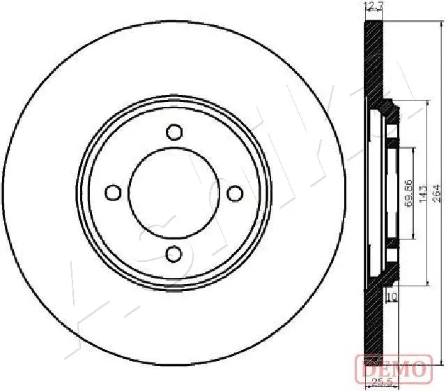 Disque de frein ASHIKA 61-00-0318C