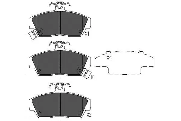Kit de plaquettes de frein, frein à disque KAVO PARTS KBP-2023