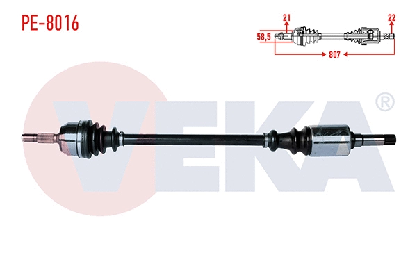 Arbre de transmission VEKA PE-8016