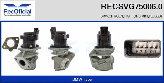 Vanne EGR RECOFICIAL RECSVG75006.0