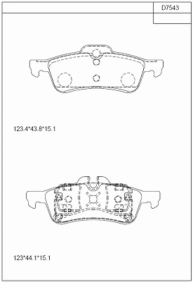 Kit de plaquettes de frein, frein à disque ASIMCO KD7543