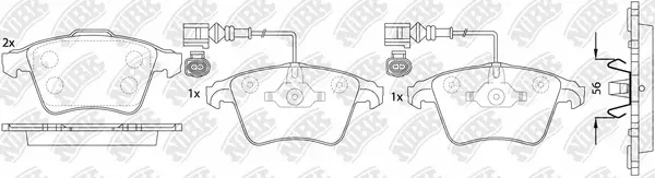 Kit de plaquettes de frein, frein à disque NiBK PN0353W