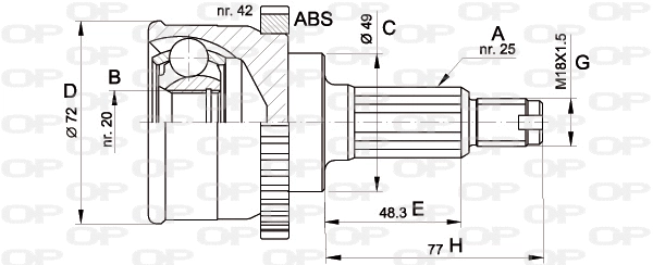 Jeu de joints, arbre de transmission OPEN PARTS CVJ5479.10