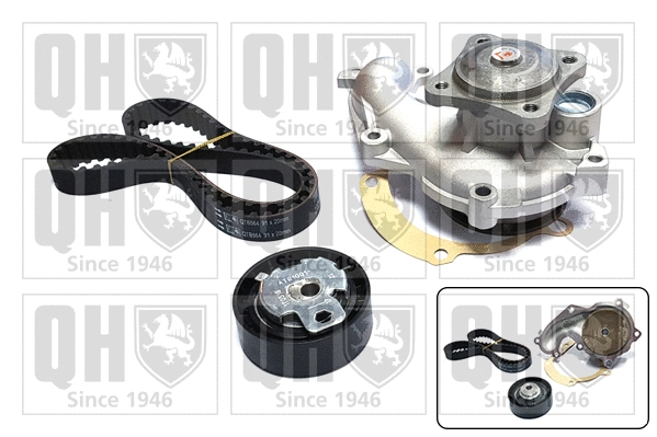 Pompe à eau + kit de courroie crantée QUINTON HAZELL QBPK6190
