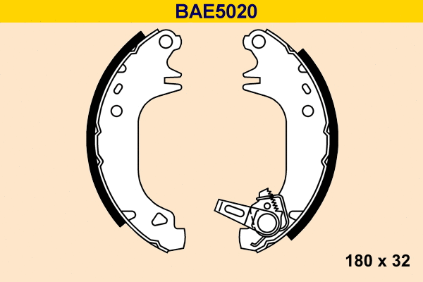 Jeu de mâchoires de frein BARUM BAE5020