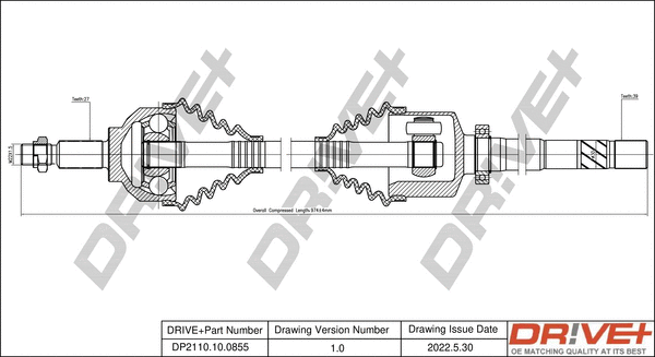 Arbre de transmission Dr!ve+ DP2110.10.0855