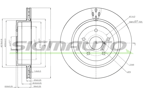 Disque de frein SIGMAUTO DBB751V