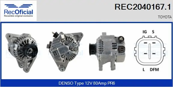 Alternateur RECOFICIAL REC2040167.1