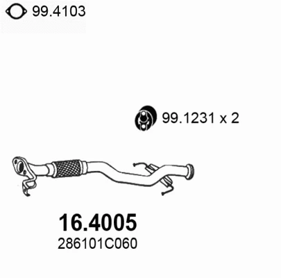 Tuyau d'échappement ASSO 16.4005