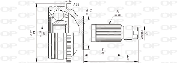 Jeu de joints, arbre de transmission OPEN PARTS CVJ5696.10
