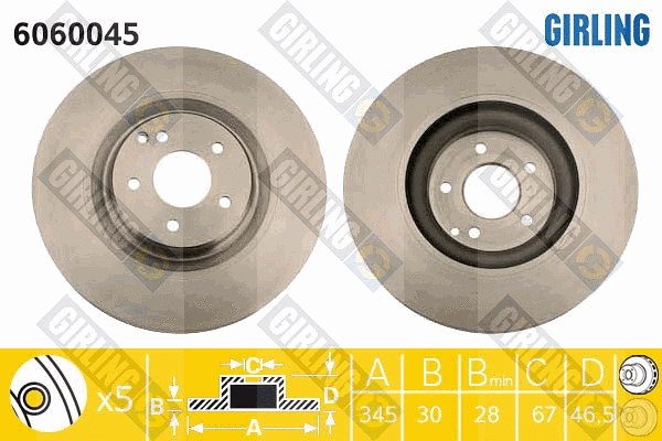 Disque de frein GIRLING 6060045