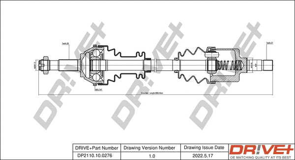 Arbre de transmission Dr!ve+ DP2110.10.0276
