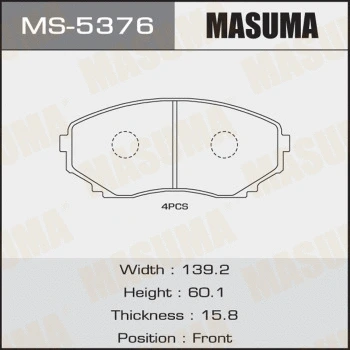 Jeu de mâchoires de frein MASUMA MS-5376
