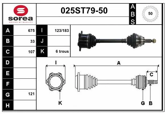 Arbre de transmission STARTCAR 025ST79-50