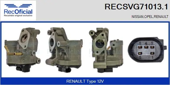 Vanne EGR RECOFICIAL RECSVG71013.1