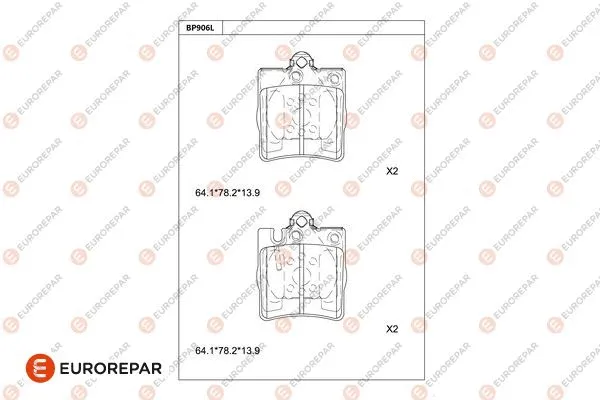 Kit de plaquettes de frein, frein à disque EUROREPAR 1681273980
