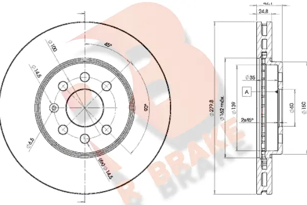 Disque de frein R BRAKE 78RBD29001