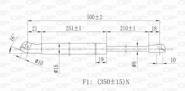 Vérin, capot-moteur OPEN PARTS GSR6155.00