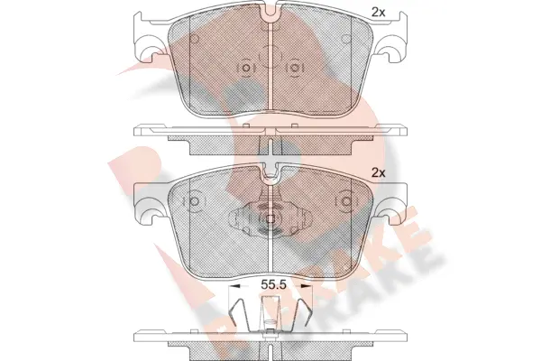 Kit de plaquettes de frein, frein à disque R BRAKE RB2238