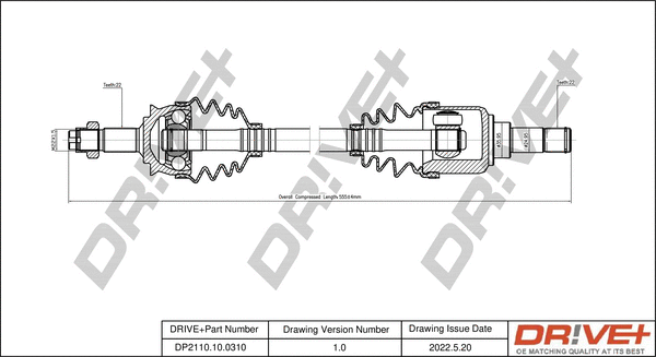 Arbre de transmission Dr!ve+ DP2110.10.0310
