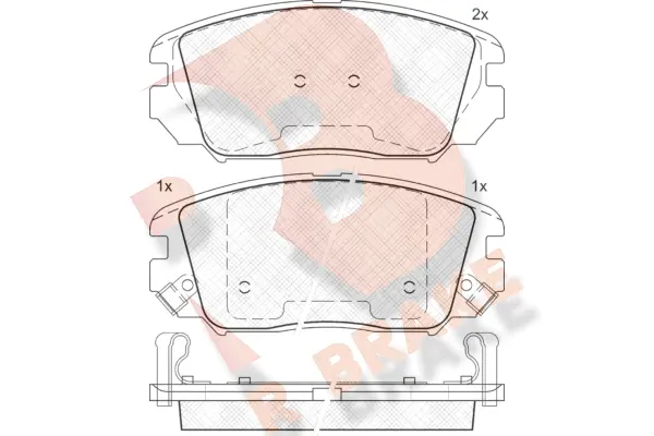 Kit de plaquettes de frein, frein à disque R BRAKE RB1745