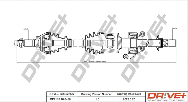 Arbre de transmission Dr!ve+ DP2110.10.0426