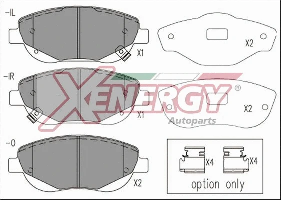 Kit de plaquettes de frein, frein à disque AP XENERGY X41215