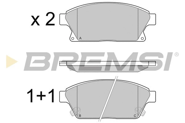 Kit de plaquettes de frein, frein à disque BREMSI BP3405