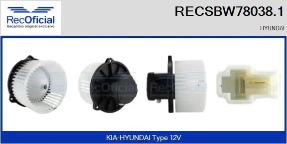 Pulseur d'air habitacle RECOFICIAL RECSBW78038.1