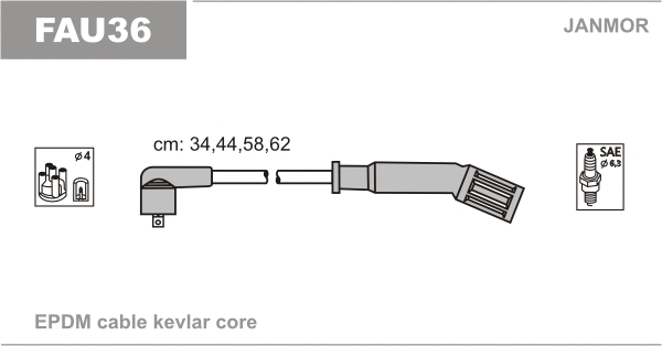 Kit de câbles d'allumage JANMOR FAU36