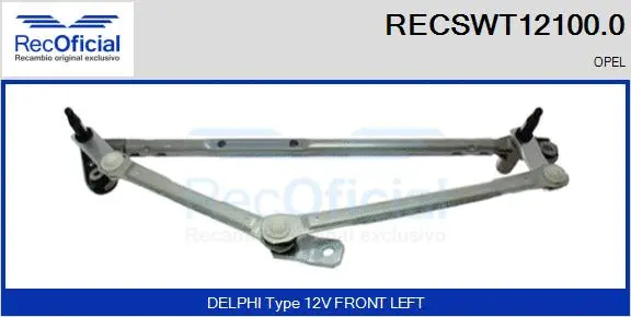 Tringlerie d'essuie-glace RECOFICIAL RECSWT12100.0