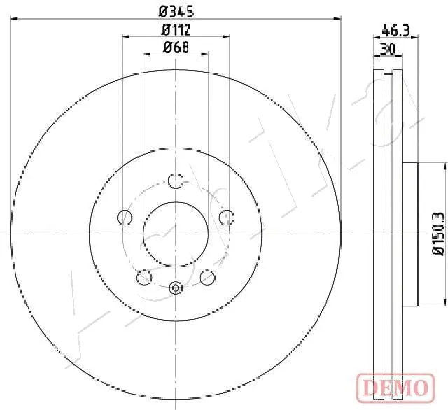 Disque de frein ASHIKA 60-00-0912C