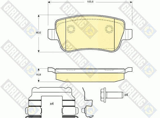 Kit de plaquettes de frein, frein à disque GIRLING 6116381
