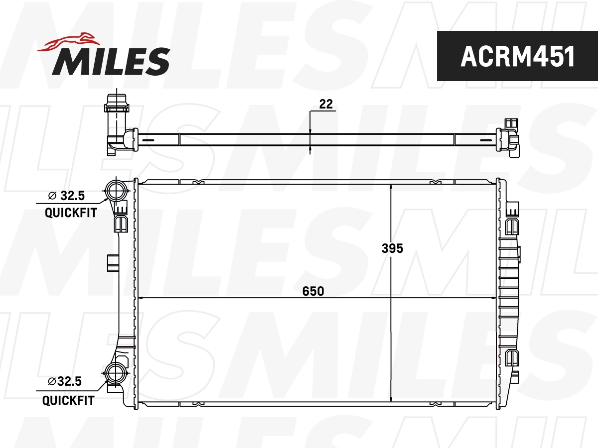 Radiateur, refroidissement du moteur MILES ACRM451