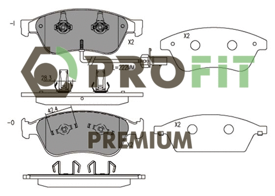 Kit de plaquettes de frein, frein à disque PROFIT 5005-1832